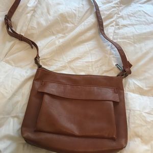 Tan leather cross body bag
